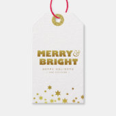 Vrolijk & helder | Fun Christmas White & Gold Mini Cadeaulabel (Voorkant)
