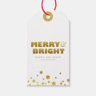 Vrolijk & helder | Fun Christmas White & Gold Mini Cadeaulabel