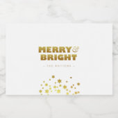 Vrolijk & helder | Fun Christmas White & Gold Mini Likeurfles Etiket (Enkel label)