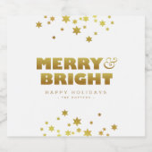 Vrolijk & helder | Fun Christmas Wit & Goud Bier Etiket (Enkel label)