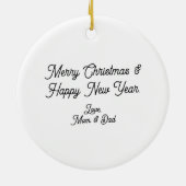 Vrolijk & Helder Gepersonaliseerd Kerstmis Keramisch Ornament (Achterkant)