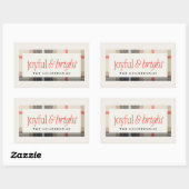 Vrolijk & Helder Gezellig Winter Plaid Vakantie Ca Rechthoekige Sticker (Vel)