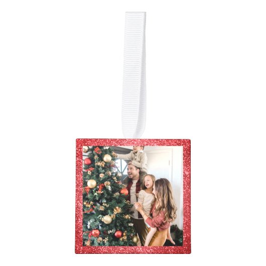 Vrolijk & helder | Glitter Kerst 3 Familiefoto Decoratie (Voorkant)