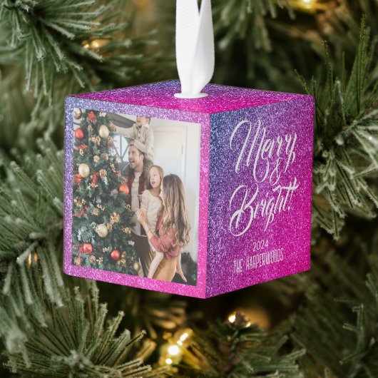 Vrolijk & helder | Glitter Kerst 3 Familiefoto Decoratie (Boom)