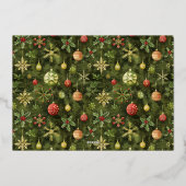 Vrolijk Helder groen Kerstmis Folie Feestdagenkaart (Achterkant)