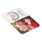 Vrolijk & Helder Groen Laurel Krans Foto Vakantie Magneet (Rechterzijde)