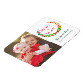 Vrolijk & Helder Groen Laurel Krans Foto Vakantie Magneet (Linkerzijde)