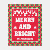 Vrolijk & Helder Kerst Argyle Familie Vakantie Fleece Deken (Voorkant)