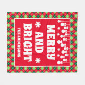 Vrolijk & Helder Kerst Argyle Familie Vakantie Fleece Deken (Voorkant (Horizontaal))