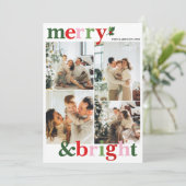 Vrolijk & Helder Kerst Leuk Familie Feestdagenkaart (Staand voorkant)