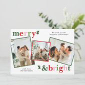 Vrolijk & Helder Kerst Leuk Familie Feestdagenkaart (Staand voorkant)