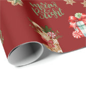 Vrolijk & Helder Kerst rode kerstvakantie Cadeaupapier (Rol Hoek)