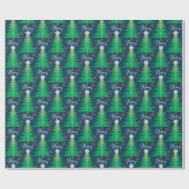 Vrolijk helder kerstboom inpakpapier (Vlak)