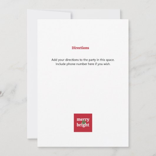 "Vrolijk & helder" Kerstfeest uitnodiging (Achterkant)