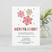 Vrolijk helder kerstfeestje kaart (Staand voorkant)