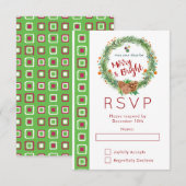 Vrolijk & Helder Kerstkransfeest RSVP Kaartje (Voorkant / Achterkant)