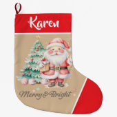 Vrolijk & Helder Kerstman Rode Kerst Grote Kerstsok (Voorkant)