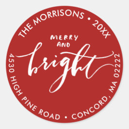Vrolijk helder Kerstmis adres envelop afdichting Ronde Sticker