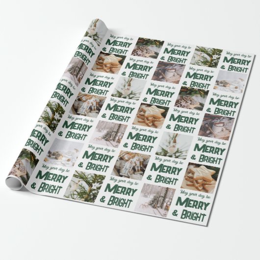 🎄 Vrolijk & Helder Kerstmis Cadeaupapier (Uitgerold)