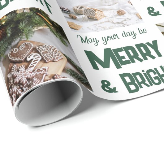 🎄 Vrolijk & Helder Kerstmis Cadeaupapier (Rol Hoek)