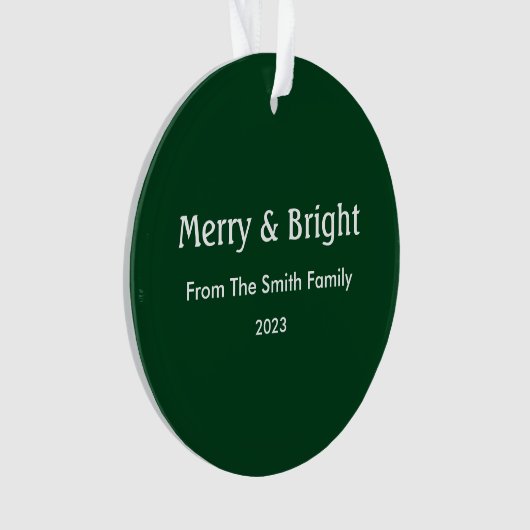 Vrolijk & Helder Kerstmis Custom Name Hunter Groen Ornament (voorkant)