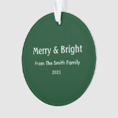 Vrolijk & Helder Kerstmis Custom Name Hunter Groen Ornament (voorkant)