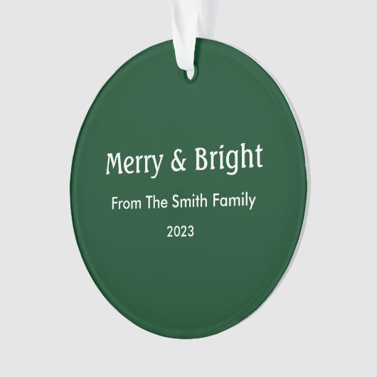 Vrolijk & Helder Kerstmis Custom Name Hunter Groen Ornament (voorkant)