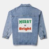 Vrolijk & Helder Kerstmis Feestelijk Kleurrijk Sti Denim Jacket (Achterkant)