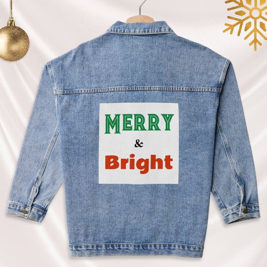 Vrolijk & Helder Kerstmis Feestelijk Kleurrijk Sti Denim Jacket