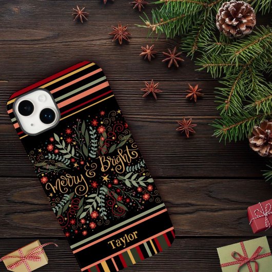 Vrolijk Helder Kerstmis Feestelijke Inspirivity Na Case-Mate iPhone Case