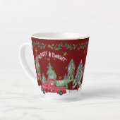 Vrolijk Helder Kerstmis Gnoom Rode Vrachtwagen Ste Latte Mok (Linkerhoek)