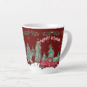 Vrolijk Helder Kerstmis Gnoom Rode Vrachtwagen Ste Latte Mok (Rechterhoek)