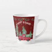 Vrolijk Helder Kerstmis Gnoom Rode Vrachtwagen Ste Latte Mok (Rechts)