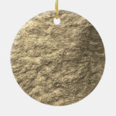 Vrolijk & Helder Kerstmis Goud Gouden Sepia Gift Keramisch Ornament (Achterkant)