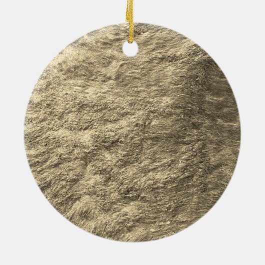 Vrolijk & Helder Kerstmis Goud Gouden Sepia Gift Keramisch Ornament (Achterkant)