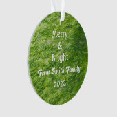 Vrolijk & Helder Kerstmis Groen Custom Name Gift Ornament (voorkant)