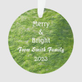 Vrolijk & Helder Kerstmis Groen Custom Name Gift Ornament (voorkant)