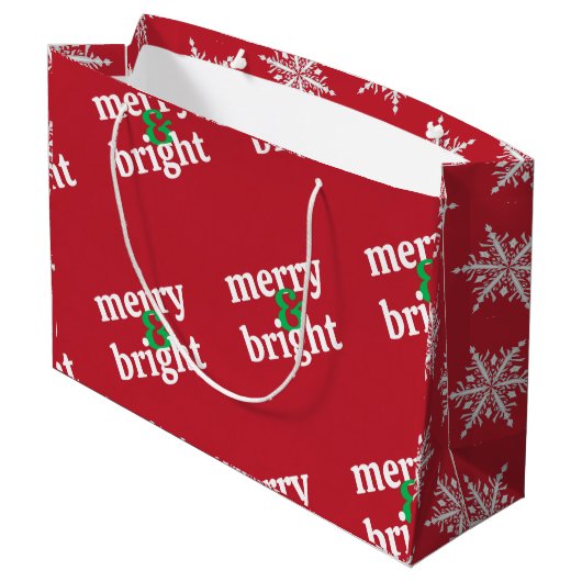 "Vrolijk & helder" Kerstmis Groot Cadeauzakje (Achterkant Gekanteld)