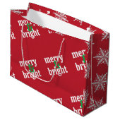 "Vrolijk & helder" Kerstmis Groot Cadeauzakje (Voorkant Gekanteld)