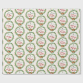 Vrolijk & Helder Kerstmis Krans Patroon Cadeaupapier (Vlak)