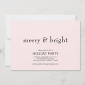 Vrolijk & Helder Kerstmis Roze & Zwart Vakantie Kaart (Voorkant)