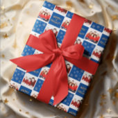 Vrolijk & Helder Kerstmis Sneeuwvlok Foto Inpakpapier Vel