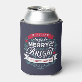 Vrolijk & Helder Kerstmis Typografie Custom Banner Blikjeskoeler