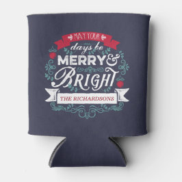 Vrolijk & Helder Kerstmis Typografie Custom Banner Blikjeskoeler