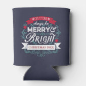 Vrolijk & Helder Kerstmis Typografie Custom Banner Blikjeskoeler (Achterkant)