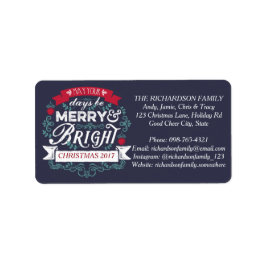 Vrolijk & Helder Kerstmis Typografie Custom Banner Etiket