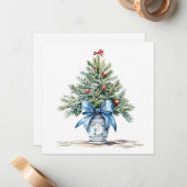 "Vrolijk & Helder Kerstmisschoonheid" Notitiekaartje (Voorkant / Achterkant in situ)