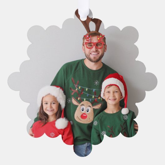 Vrolijk & Helder Kersttrui Familie Foto Ornament Kaart (Achterkant)