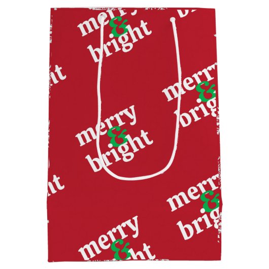 "Vrolijk & helder" Kerstvakantie Medium Cadeauzakje (Achterkant)