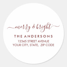 Vrolijk helder kerstvakantie rood retouradres